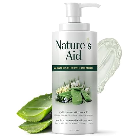 Nature's Aid Original Skin Gel with Aloe Vera Extract for Dry, Flaky & Itchy Skin | Facial Acne, Brown Spots, Toner & Cleanser | Sunburn | Skin Rashes | Bug Bites & Stings | Shaving, Waxing & Laser Cover