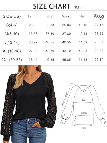Womens Long Sleeve Shirts V Neck Lace Tops Business Casual Blouses Tee Trendy 2025 Fall Fashion Outfits Clothes2