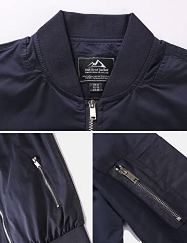 Magcomsen Men's Bomber Jackets Men Fashion Casual Windbreaker Jacket Spring Jackets Light Golf Jackets Outerwear Khaki,S #TOP5