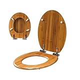 WC-Sitzbezug – Toilettendeckel aus Holz, robuste Stahlbeschläge, Badezimmer-Ausrüstung, robustes...