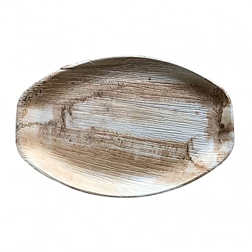 Bio Mart - Areca Palm Leaf Square Dinnerware Set With 8-Inch And 10-Inch Flat Square Dinner Plates, 15 Inches X10 Inches Oval Rectangular Platter, 5-Inch Square Bowl, And Cutlery Set, 62 Pieces #TOP2