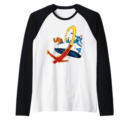 Marvel Fantastic Four Retro Fantasticar Team Raglan Baseball Tee