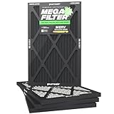 PuroAir MegaFilter - 16x25x1 Air Filter MERV 13 Activated CarbonTech Defense - Heavy Duty 3 Layer Furnace Filters Allergens, Pollen, Dust, Pet Dander, Smoke, Odors - HVAC Air Filter 16x25x1 (4-Pack)