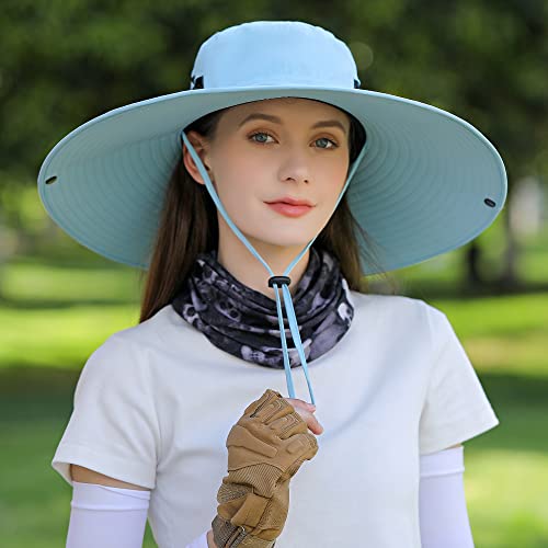 Image of Wide Brim Sun Hat for Men Women UV Protection Ventilated Summer Hats for Fishing Hiking Garden Beach