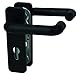 Alpertec 40150020K1 Nylon-für Feuerschutztüren schwarz-eckig Drücker PZ Viekant 9 mm Abstand: 72 mm Drückergarnitur Türdrücker Türbeschläge Neu