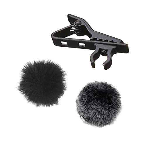 Bonnette Microphone Anti Vent, Microphone Filtre Anti Pop, Bonnette Micro en Fourrure, 2 Bonnet Anti Vent Micro et 1 Pince Micro-Cravate, Pare Brise Micro pour...