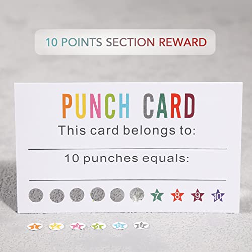 ONEDONE Reward Punch Cards Pack of 200 with Hole Puncher - Want It All