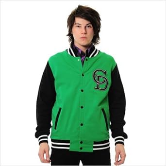 green varsity sweater