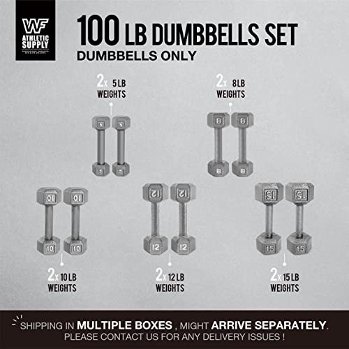 CAPHAUS Cast Iron Solid Hexagon Grey Dumbbell Combo, Strength Training Free Weights for Women and Men, Hand Weights Sold by Set, With or Without Rack Options - Image 3