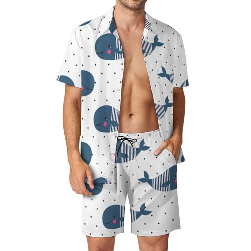 Ensemble Chemise Hawaïenne Hommes Anti-Chaleur avec Short et Pantalon de Plage Léger