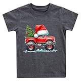 Toddler Boys Christmas Shirts Girls Monster Truck Xmas Tree Outfit Kids Funny Holiday S Tee Tops Clothes 2T
