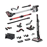 Genius Invictus X9 Akku Staubsauger + X Water | kabelloser 2 in 1 Nass Trockensauger | LED Fugendüse, Elektrobürste, HEPA-Filter, Knickrohr | alle Bodenarten + Tierhaare 30 Teile