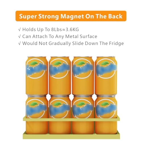 Image of Magnetic Spice Rack For Refrigerator Magnetic Fridge Shelf For Kitchen Spice Organizer Magnetic Shelf For Fridge Space Saving Yellow 4 Pack With Magnetic Paper Towel Holder