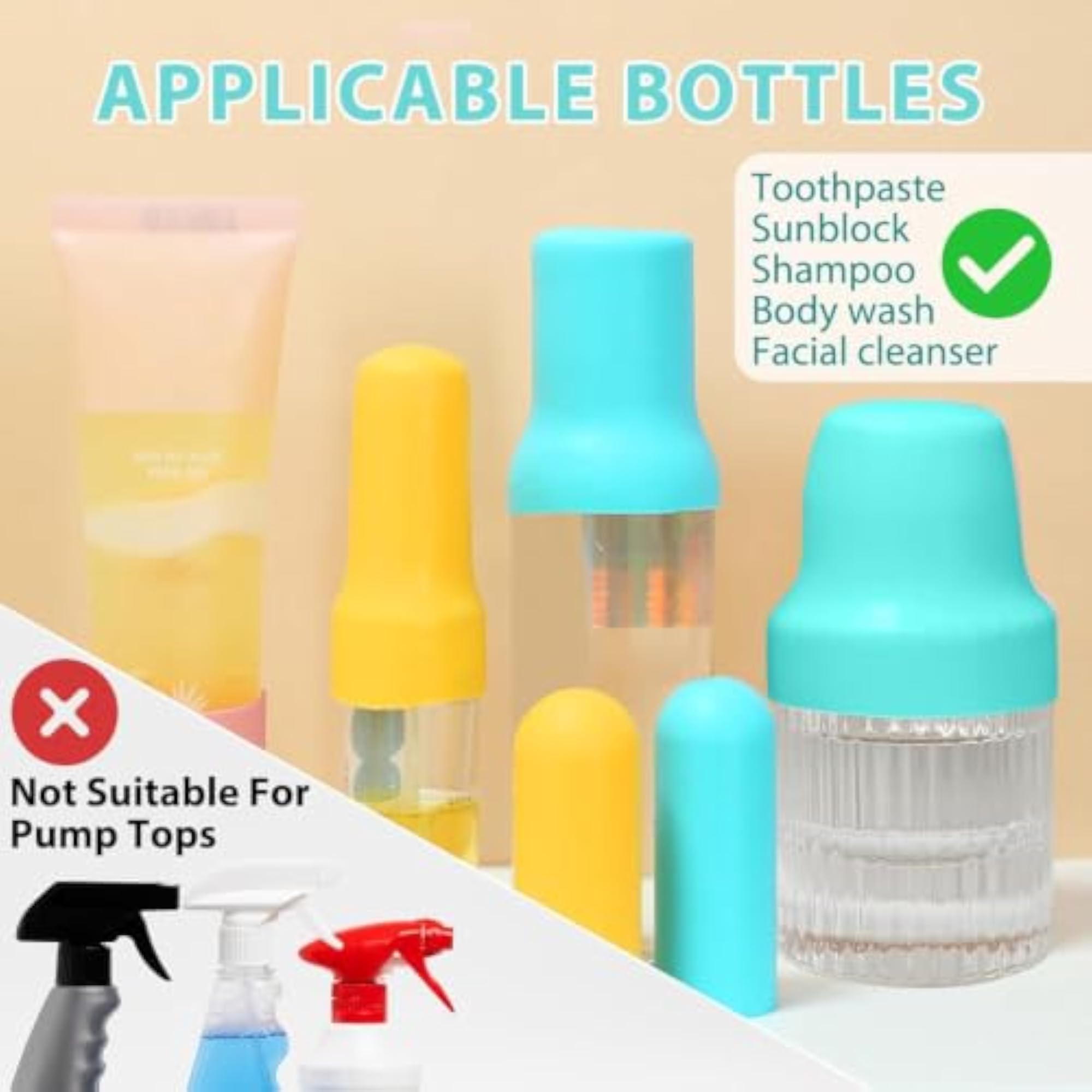 Silicone Cosmetic Bottle Cover Caps, Reusable Travel Protector Sleeves