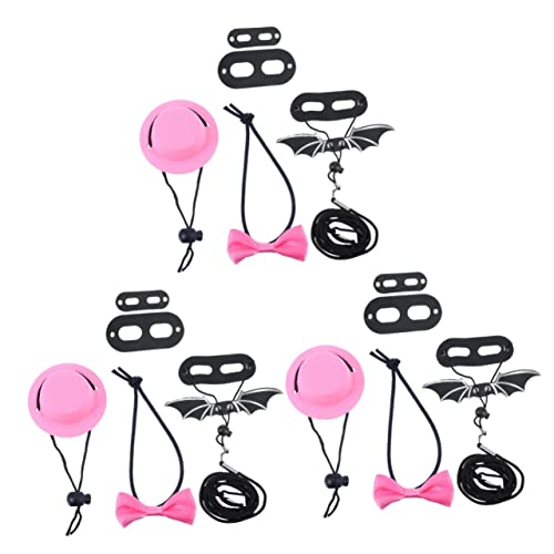 3 Juegos De Otros Accesorios De Alas De Cuerda De Pascua Pequeños Anfibios De San Valentín Ajustables Con Barba Y Tracción Para Pajarita Reptiles Animales Rosados