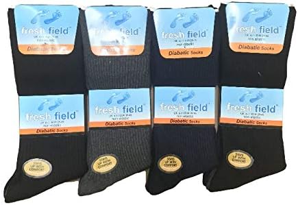GRIDLOCK12 Pairs Mens Extra Wide Comfort Fit Diabetic Socks Ideal For Poor Circulation Gents [Shoe Size 6-11, BLACK, NAVY, GREY]