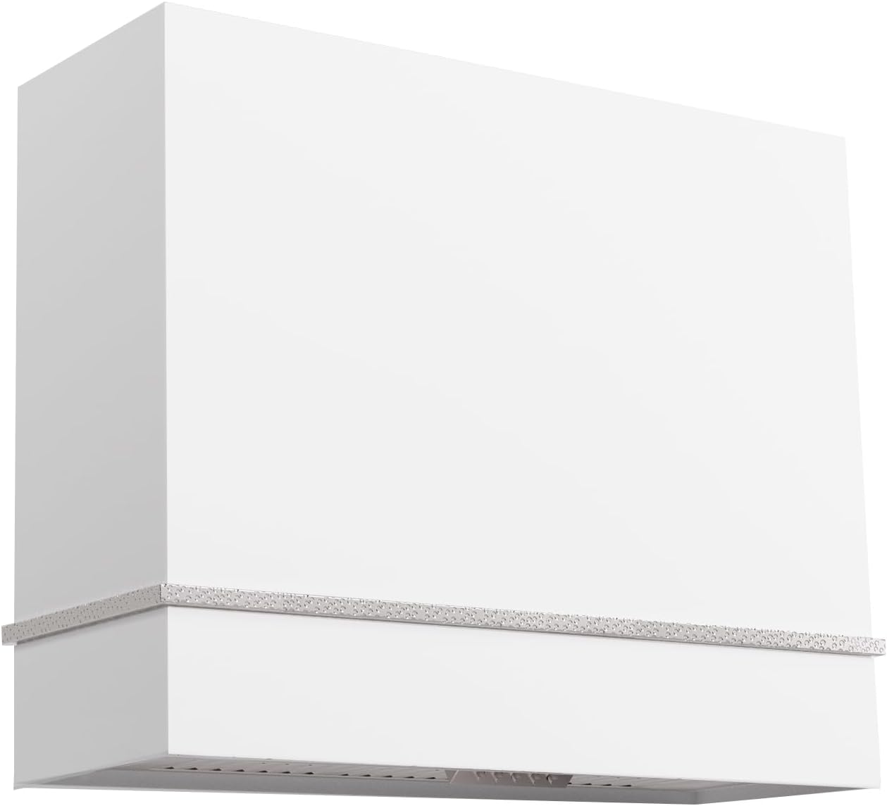 Akicon Range Hood, Stainless Steel Ducted Kitchen Hood with Powerful Motor, Wall Mount Modern Box, 36W X 30H X 14D Inch, AK-HS36HA-SWN (36 Inch, Signal White with Nickel)