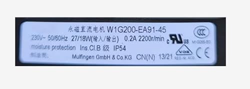 W1G200-EA91-45 230V 0.2A 27/18W 2200RPM Cooling Fan