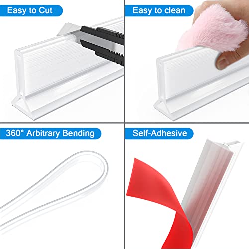 Sikaiqi 78 Inch Shower Threshold Water Dam Collapsible 1.99" Tall Shower Stopper Barrier And Stop Water Keep Dry And Wet Separation Suitable For Bathroom And Kitchen #TOP6