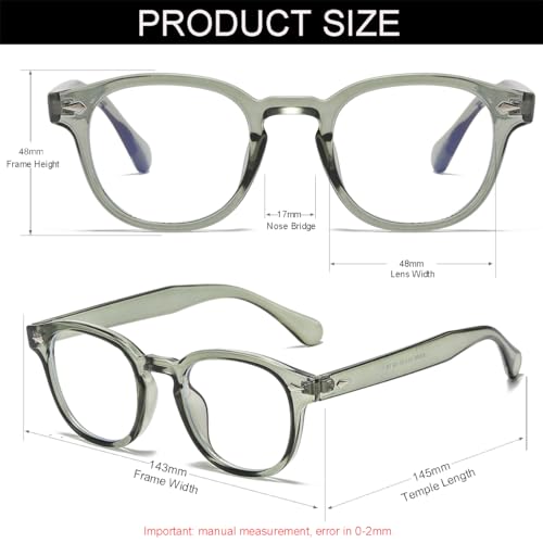 Image of Retro Round Blue Light Blocking Glasses for Men Women, Vintage Frame Non-prescription Computer Reading Eyeglasses