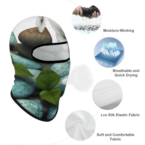 Cobblestone Zen Flowers Balaclava para Hombre y Mujer, Máscara Facial de Protección Solar Transpirable con Cubreboca Integral para Senderismo, Ciclismo, Correr, Conducción miniatura 3