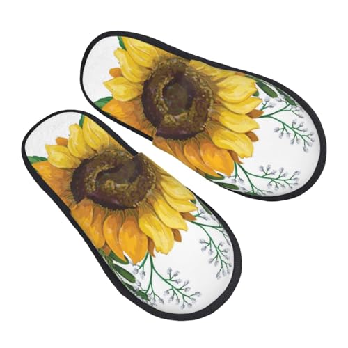 Sunflowers Print Women Slippers Home Furry Shoes Keep Men Couples Shoes Warm For Women-2