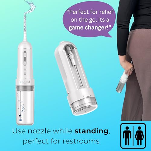Image of ENEMAPRO-Electric Enema & Douche Kit for Constipation Relief & Colon Cleanse | 200mL USB-C Rechargeable | Soft Silicone Nozzle | Use Standing or Sitting | Travel-Ready for Men, Women & Elderly