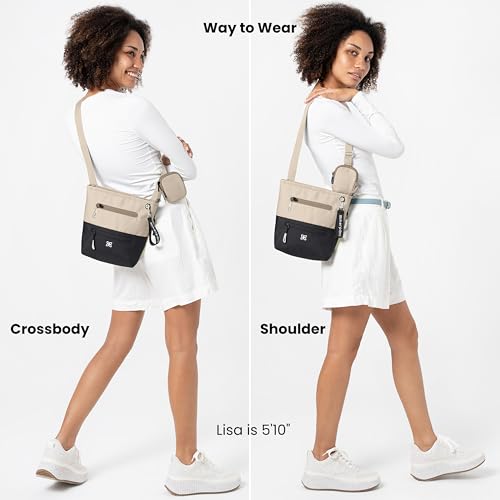 Image of Sherpani Sadie, Nylon Crossbody Bag, Lightweight Shoulder Bag, Travel Cross Body, Crossbody Purse for Women, RFID Protection, Removable Coin Purse, Travel Gift (Con Leche)