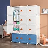 MAGINELS Baby Closet Wardrobe Dresser, 12 Cube, More Sturdy, Clothes Cube Storage Organizer for...