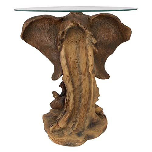 Design Toscano Ky86485 Lord Earl Houghton's Trophy Elephant Glass-Topped Table,Full Color,20 Inch #TOP5