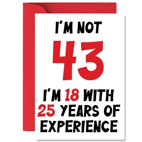 Stuff4 Funny 43rd Birthday Card, Cheeky Banter for the Big 4-3