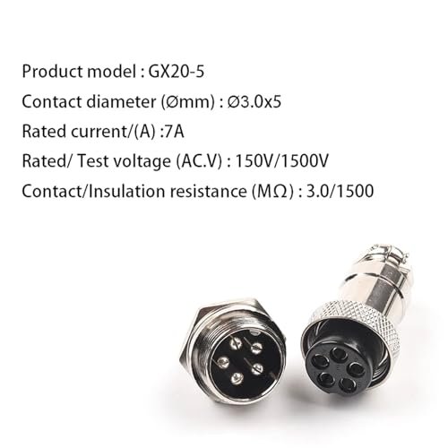 Connecteur rapide circulaire GX20 pour fils électriques de commande - 2