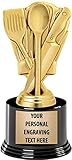 Crown Awards Cooking Trophies with Custom Engraving, 7.25' Personalized Gold Chef Hat Cooking...