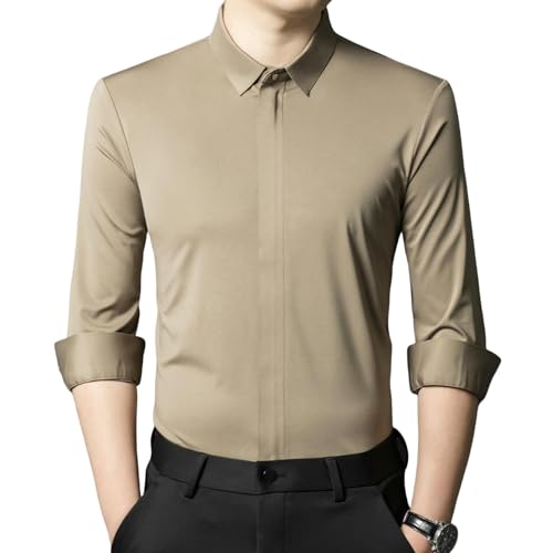 Camisa elástica de seda de hielo para hombre que evita el sudor en la oficina