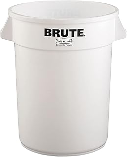Rubbermaid 2632WHI Brute 32 Gallon Container w/Venting Channels, White