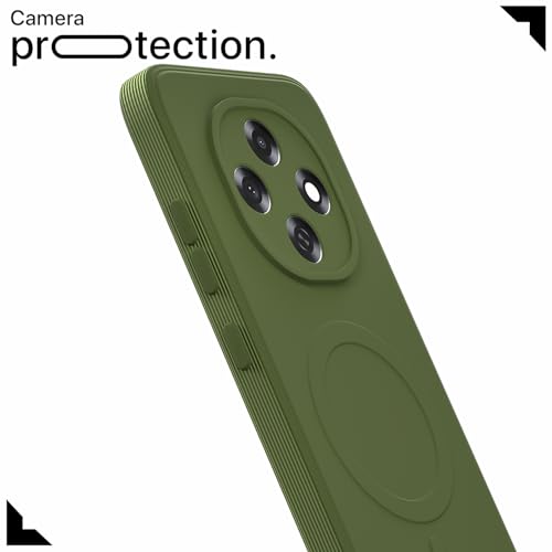Image of Pikkme Back Cover for Oppo F31 Pro 5G Soft Matte Silicone Mag-Safe Design (Mag-Safe Not Support) Camera Protection | Slim Fit Bumper Cover (Light Green)