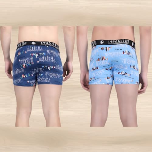 Image of Men's Nylon Stretch Printed Trunk | Ultra-Soft, Breathable Innerwear for Men | Stylish & Supportive Fit