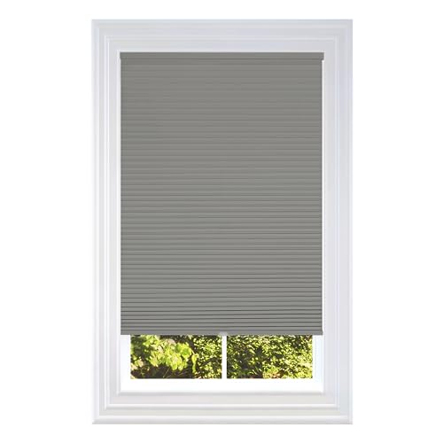 BlindsAvenue Cellular Honeycomb Cordless Shade, 9/16" Single Cell, Blackout, Antique Pewter, Size: 33.5" W x 72" H
