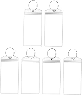 RUNROTOO 6 etiquetas de bagagem para cartão de embarque, etiquetas de viagem, prata, etiquetas de viagem, etiquetas de pendurar para bagagem, etiquetas de viagem, acessórios de aço inoxidável, etiquetas de chaveiro