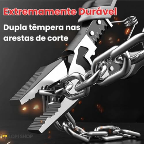 Alicate Multifuncional Profissional Universal Descascador de Fios e Gripador 9 Polegadas