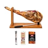 Jamón Serrano Gran Reserva Montevalle 7–8 kg | Curación Tradicional +20 Meses | Jamón Entero con Hueso (Pack Gourmet 8 kg + Embutidos + Jamonero y Cuchillo)