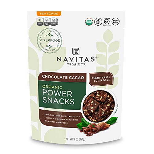 Navitas Organics Superfood Power Snacks, Chocolate Cacao, 16 oz. Bag, 23 Servings  Organic, Non-GMO, Gluten-Free