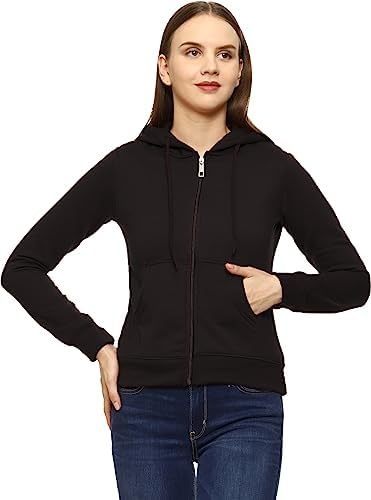 ROARERS Women POLYFLEECE Cotton Winter Full Sleeves Jacket Type Sweatshirt with Zipper for Women-image-7