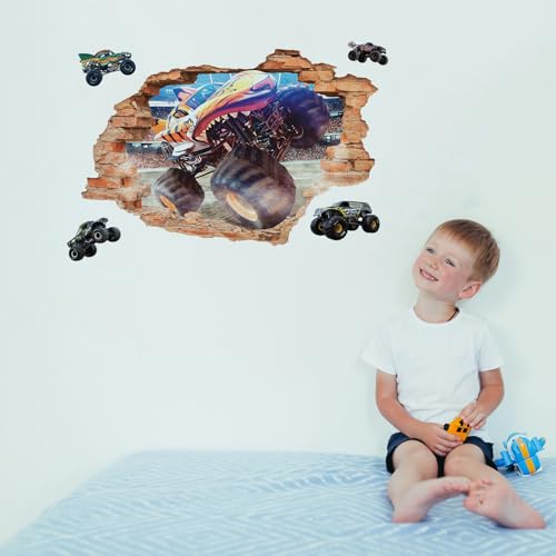 Vinilo decorativo infantil 3D Monster Truck removible miniatura 4