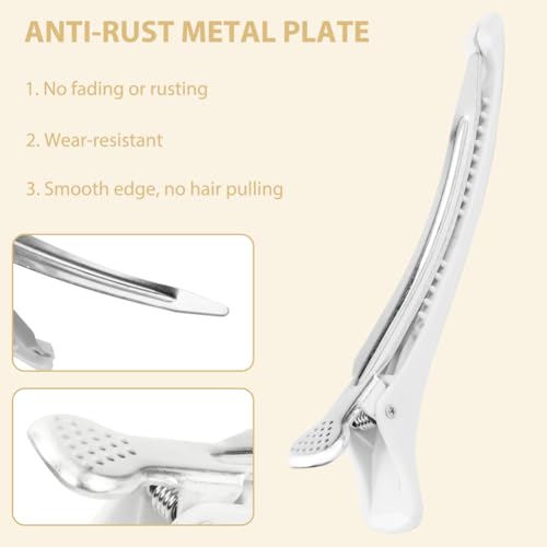 LOPHE 8 PCS Hair Sectioning Clips, Professional No-Trace Plastic Hairdresser Clips with Silicone Band - Image 4