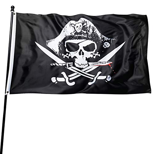 Danf Pirate Deadman's Chest Tricorner Flag Skull And Crossbones Jolly Roger 3 By 5 Ft Polyester Flag Banner #TOP20