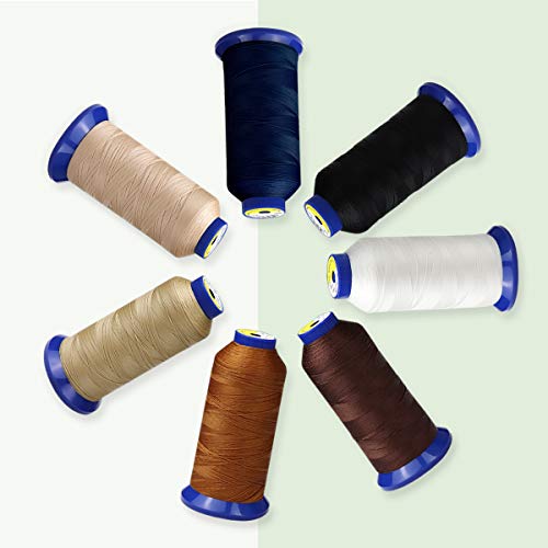 Bonded Nylon Thread For Sewing Leather,Upholstery,Jeans And Wig; #69 T70 Size 210D/3 1400 Yards (Khaki) #TOP3