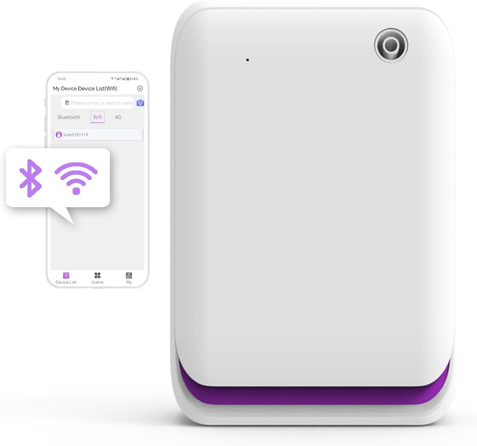 Smart Scent Air Machine for Home 1500 Sq. Ft Coverage Waterless Essential Oil Diffuser with Smart Cold Air Tech, Bluetooth Hotel Collection Diffuser for Home, Hotel, Spa, Office