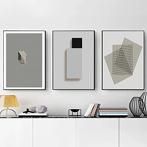 Toile géométrique irrégulière 70x100cm art moderne minimaliste sans cadre pour salon x3