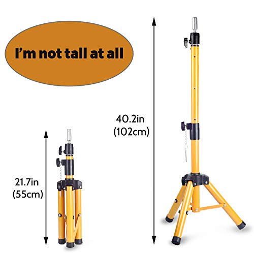 image for Bevisun Wig Stand Tripod，Adjustable Wig Head Heavy Duty Mannequin He